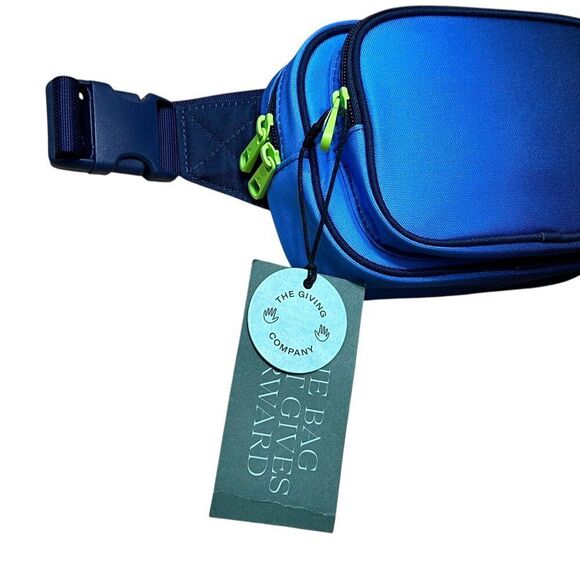 NWT! State Bags Recycled Poycanvas Blue Black Ombre Bennett Game Fanny Pack - Picture 3 of 6